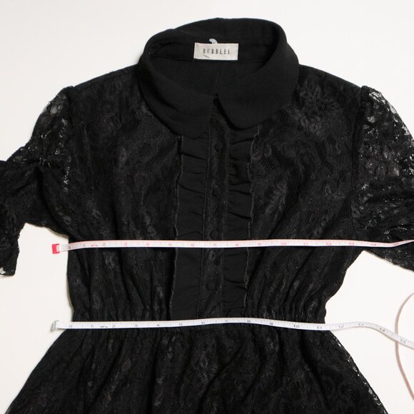 Black Lace Ruffle Collared Babydoll Dress 🧛‍♀️ JAPANESE BRAND - Picture 9 of 10